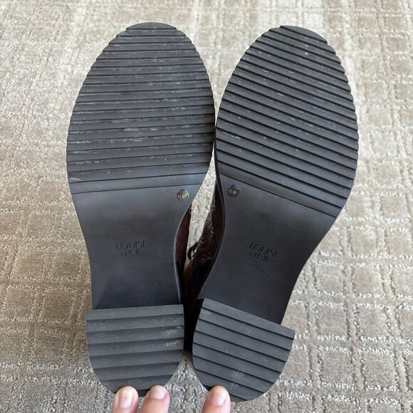 Louise et Cie Vampa Lace-up Combat Boot Women 11 Brown Chucky Stacked Heel Ankle - Picture 8 of 10